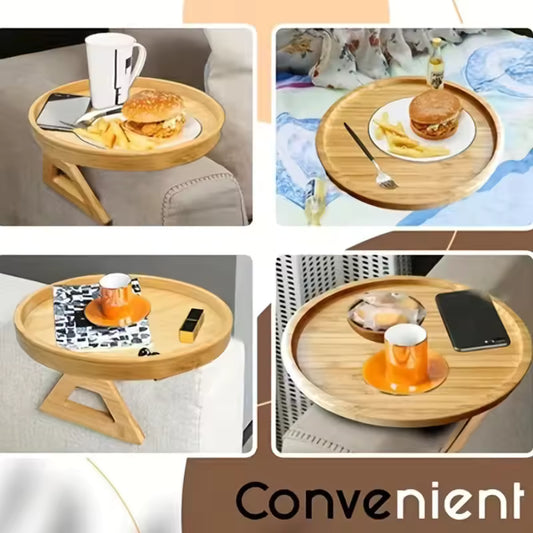 Table ronde en bois pour canapé
