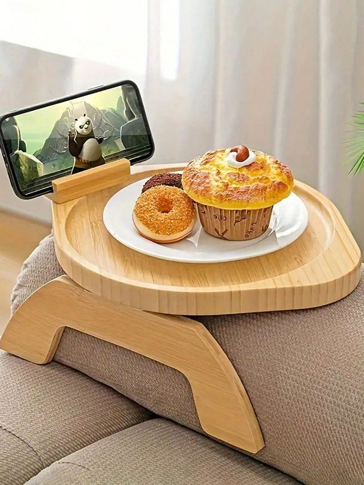 Table ronde en bois pour canapé 2