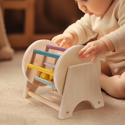 STYLWOOD Éducation de la petite enfance Bureau Tambour Roulant Bébé Logique Pensée Coordination Oeil-Main Jouet d'Entraînement