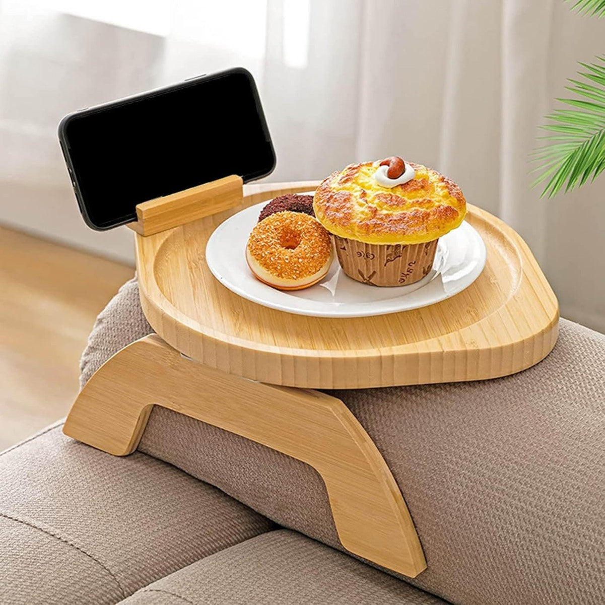 Table ronde en bois pour canapé 2