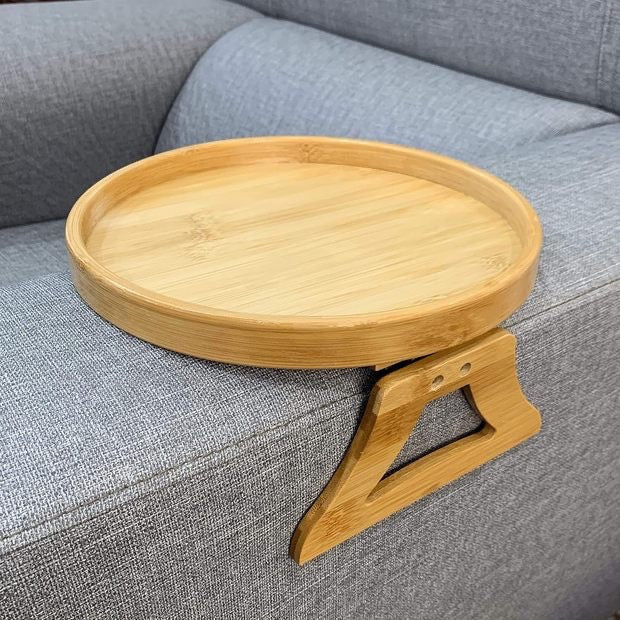 Table ronde en bois pour canapé