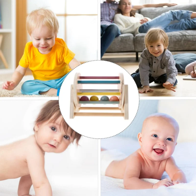 STYLWOOD Éducation de la petite enfance Bureau Tambour Roulant Bébé Logique Pensée Coordination Oeil-Main Jouet d'Entraînement